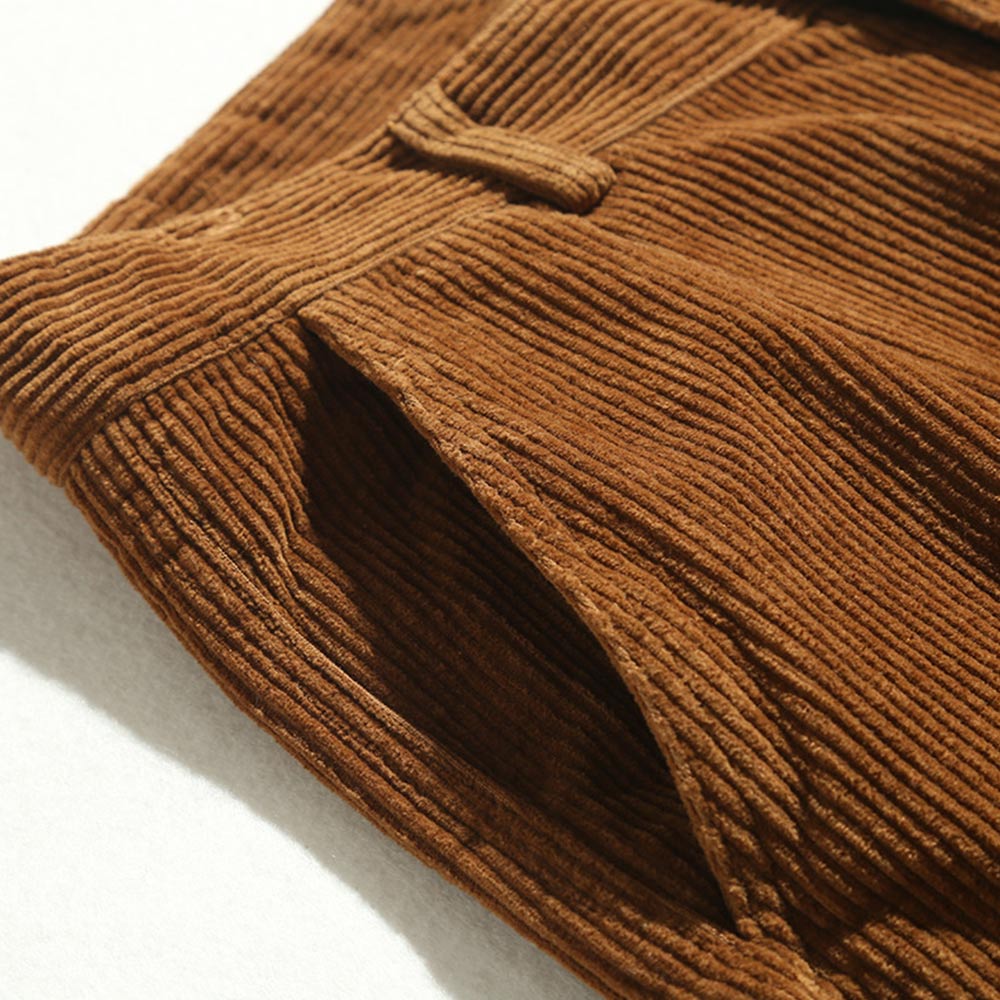 アメカジ　2本タック入りコーデュロイワイドパンツ