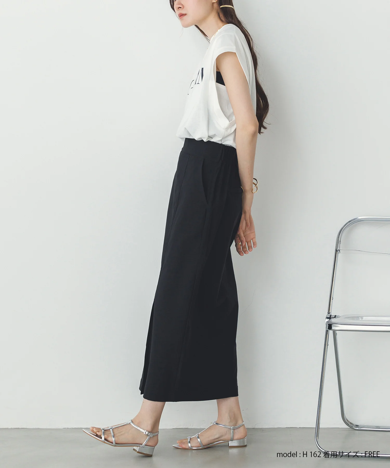 ノースリーブ プリントTシャツ