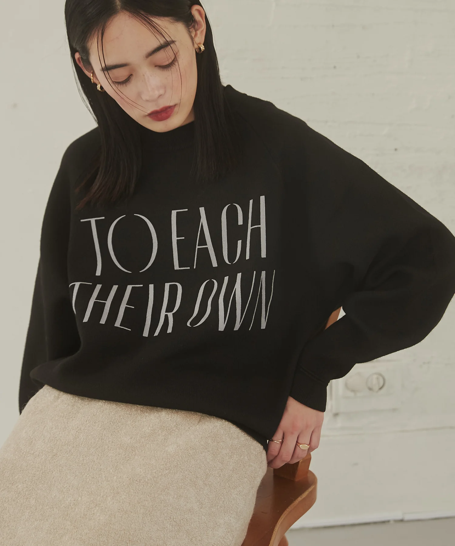 【WEB限定/別注】【新色追加】スウェットライクロゴニット