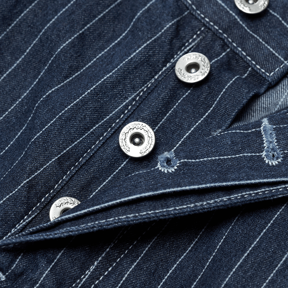 ストライプ柄サロペット　アメカジ