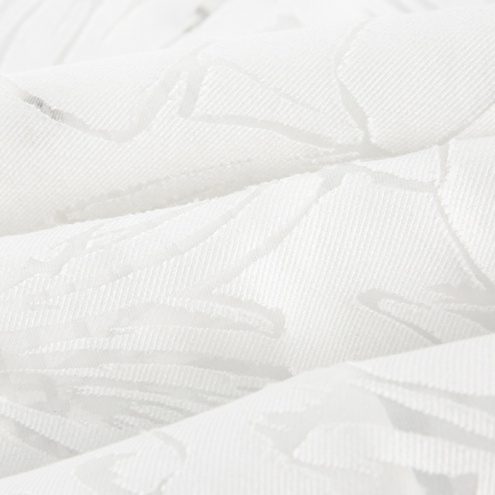 透かし彫り花柄　半袖開襟シャツ