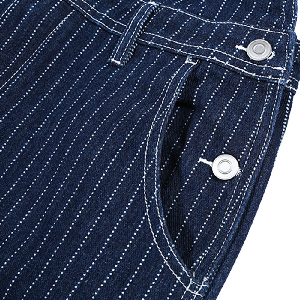 ストライプデニムオーバーオール