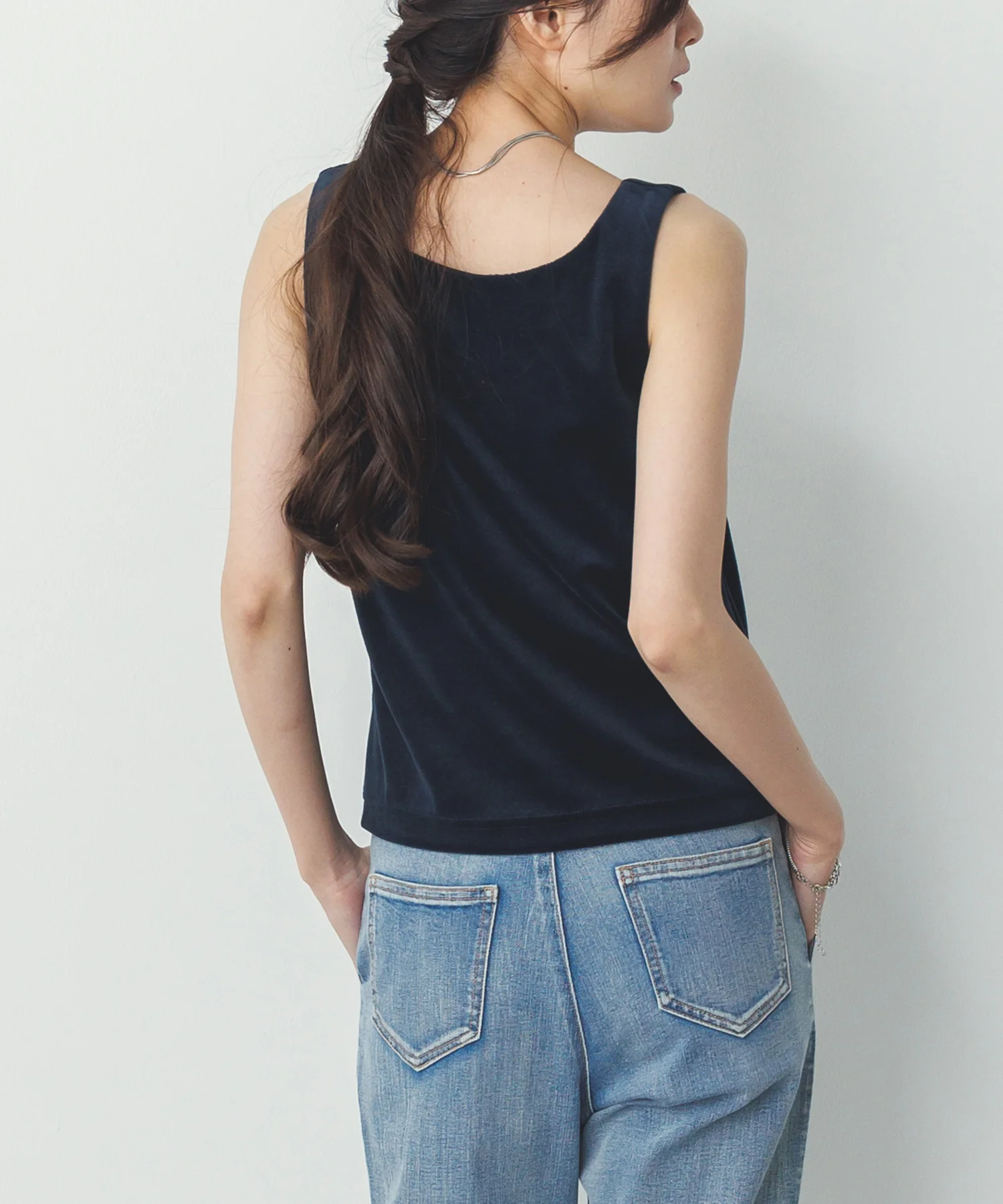 前後2WAY ベロア スクエアタンク