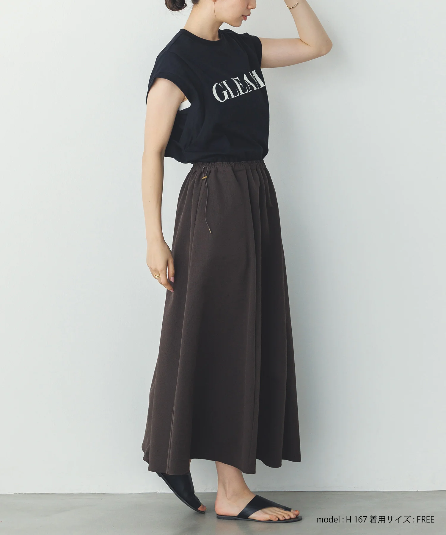 ノースリーブ プリントTシャツ