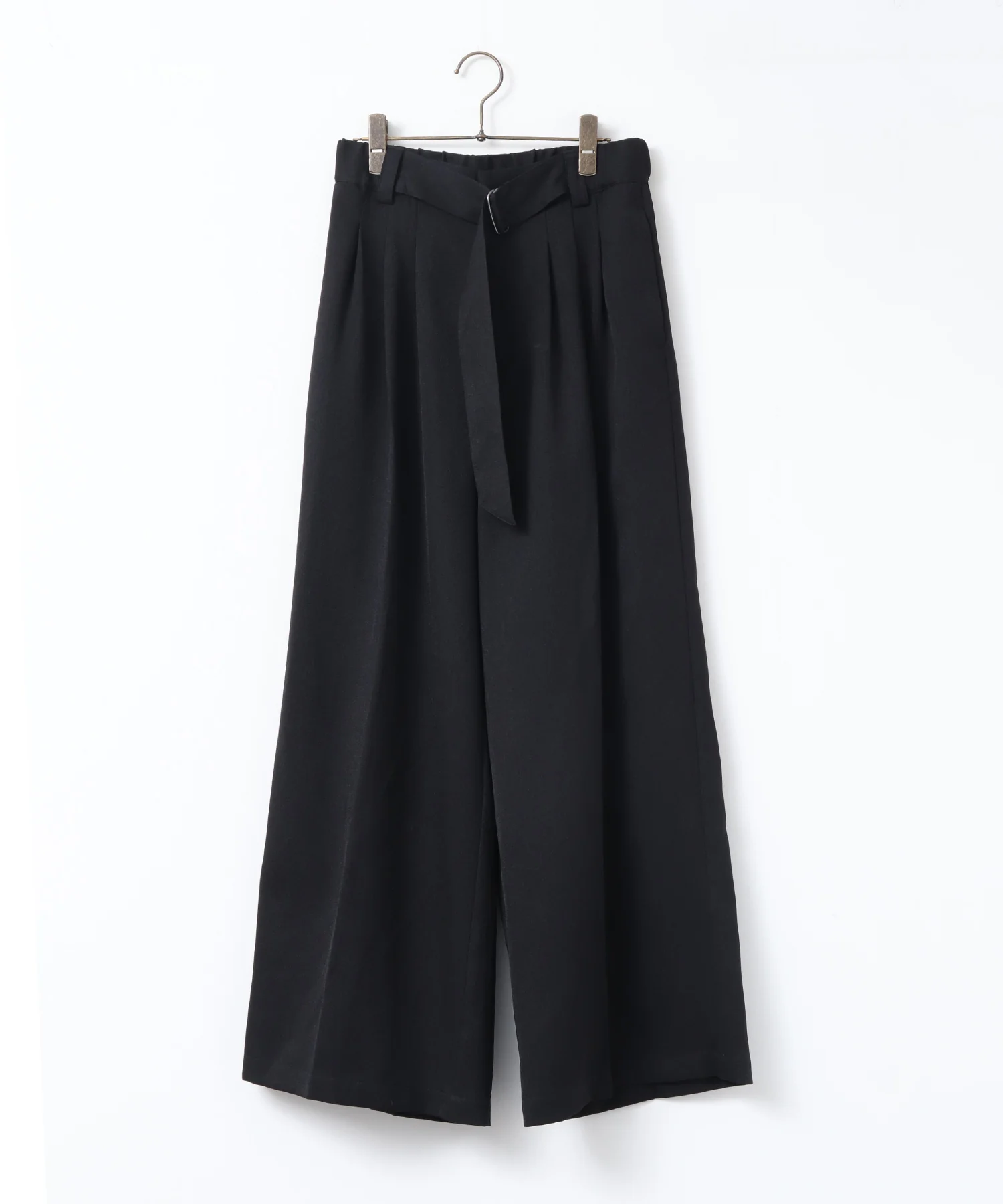 ツイルストライプ タックワイドパンツ