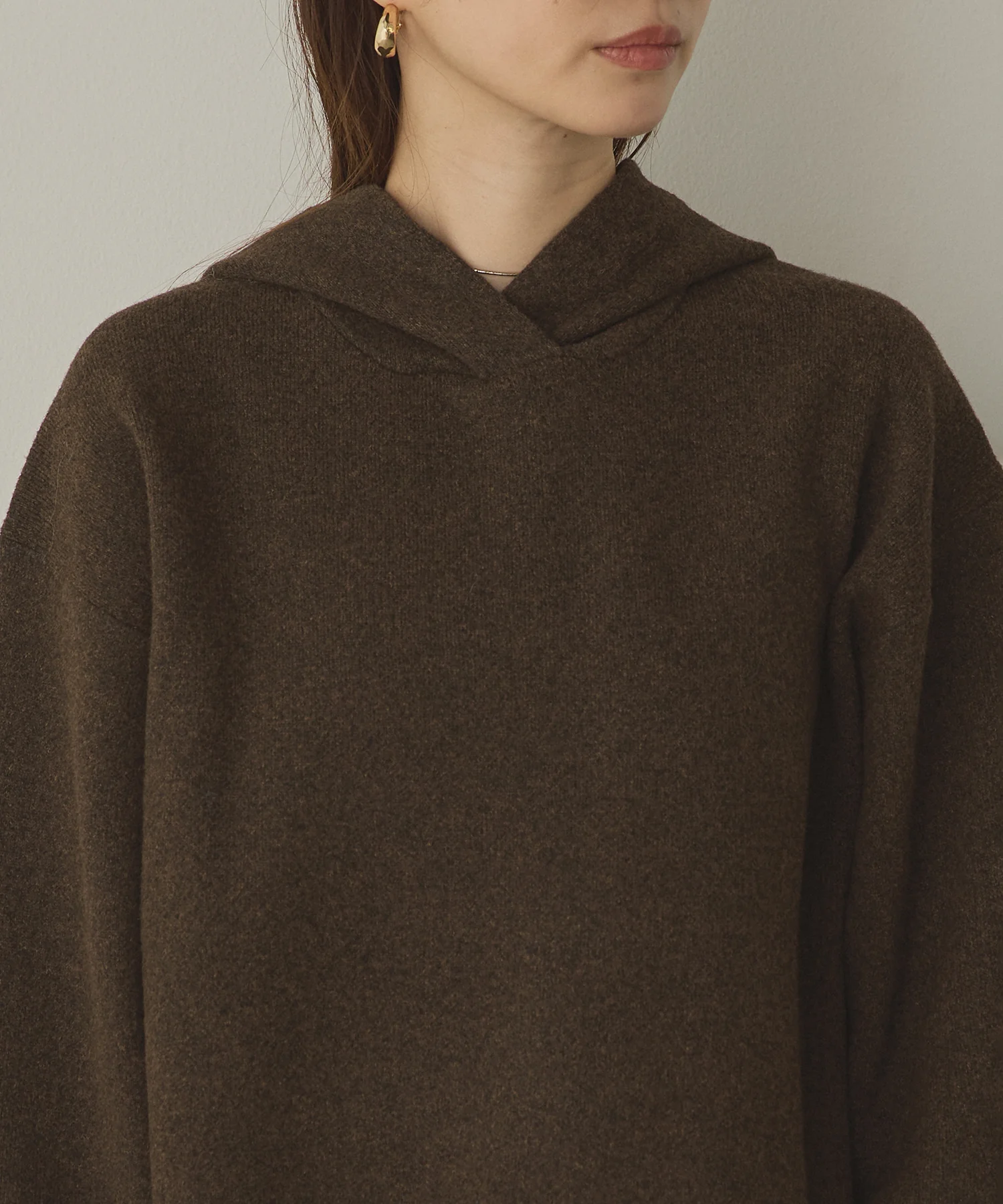 ニット フードパーカー