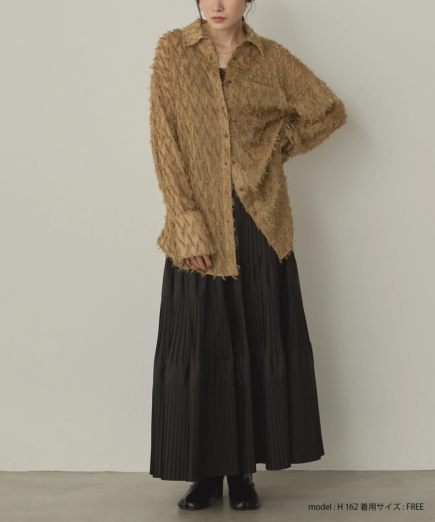 【新色追加】プリーツティアードスカート