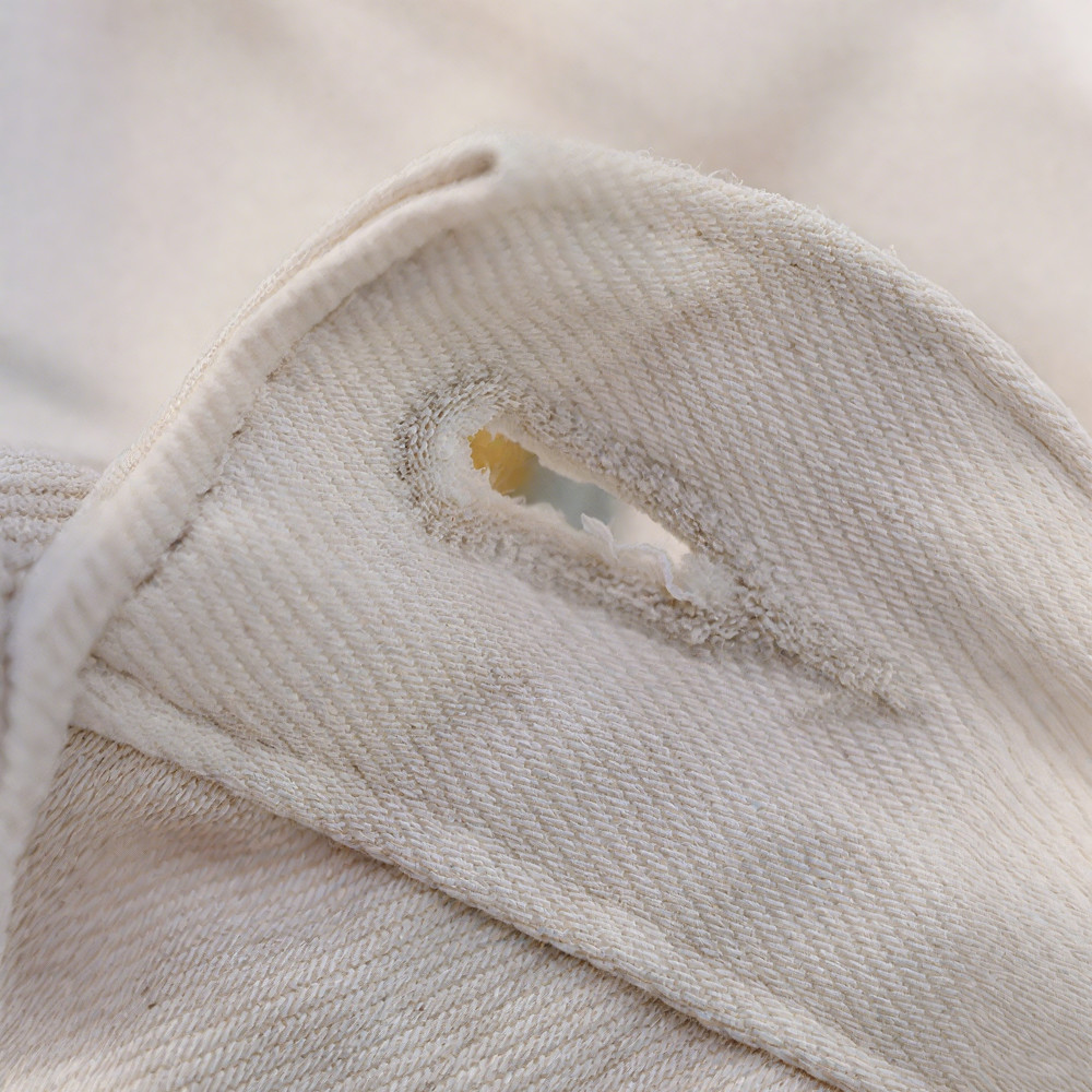 コットンシェル生成り│赤耳ホワイトデニムパンツ