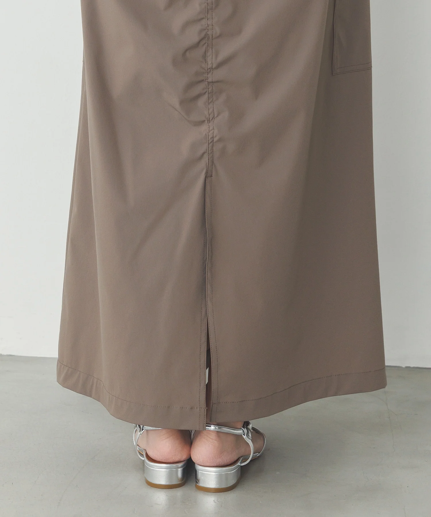 【接触冷感】シャーリング カーゴスカート