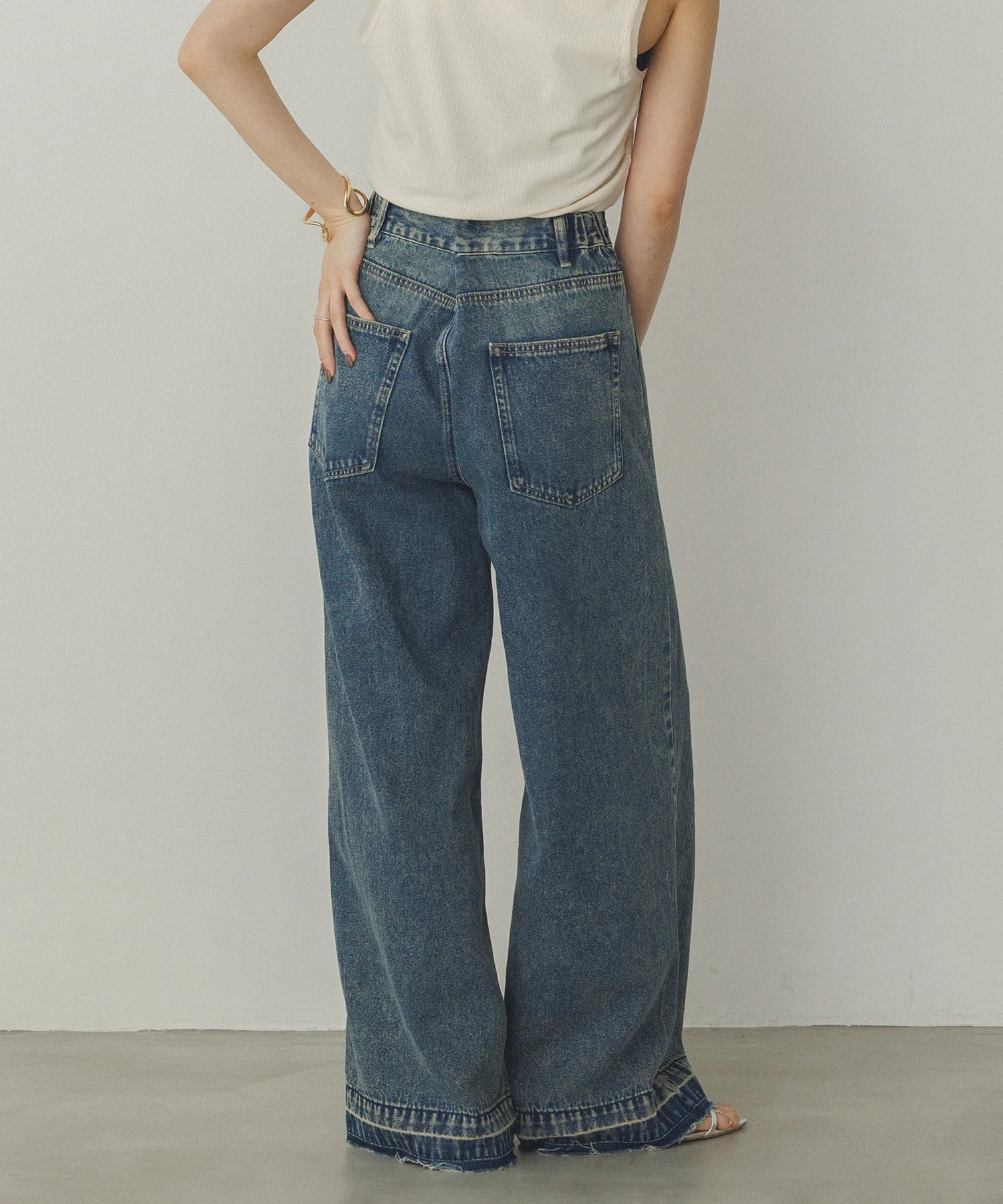 オーバーダイ デニムバギーパンツ