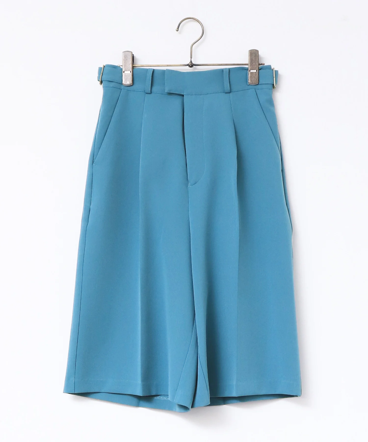 ひざ下丈バミューダパンツ | オールシーズン ストレッチ ウエストゴム ショートパンツ センタープレス