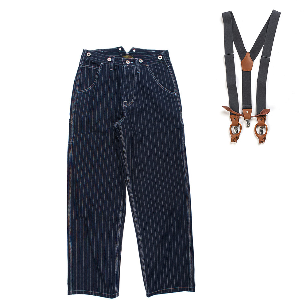 ストライプ柄サロペット　アメカジ