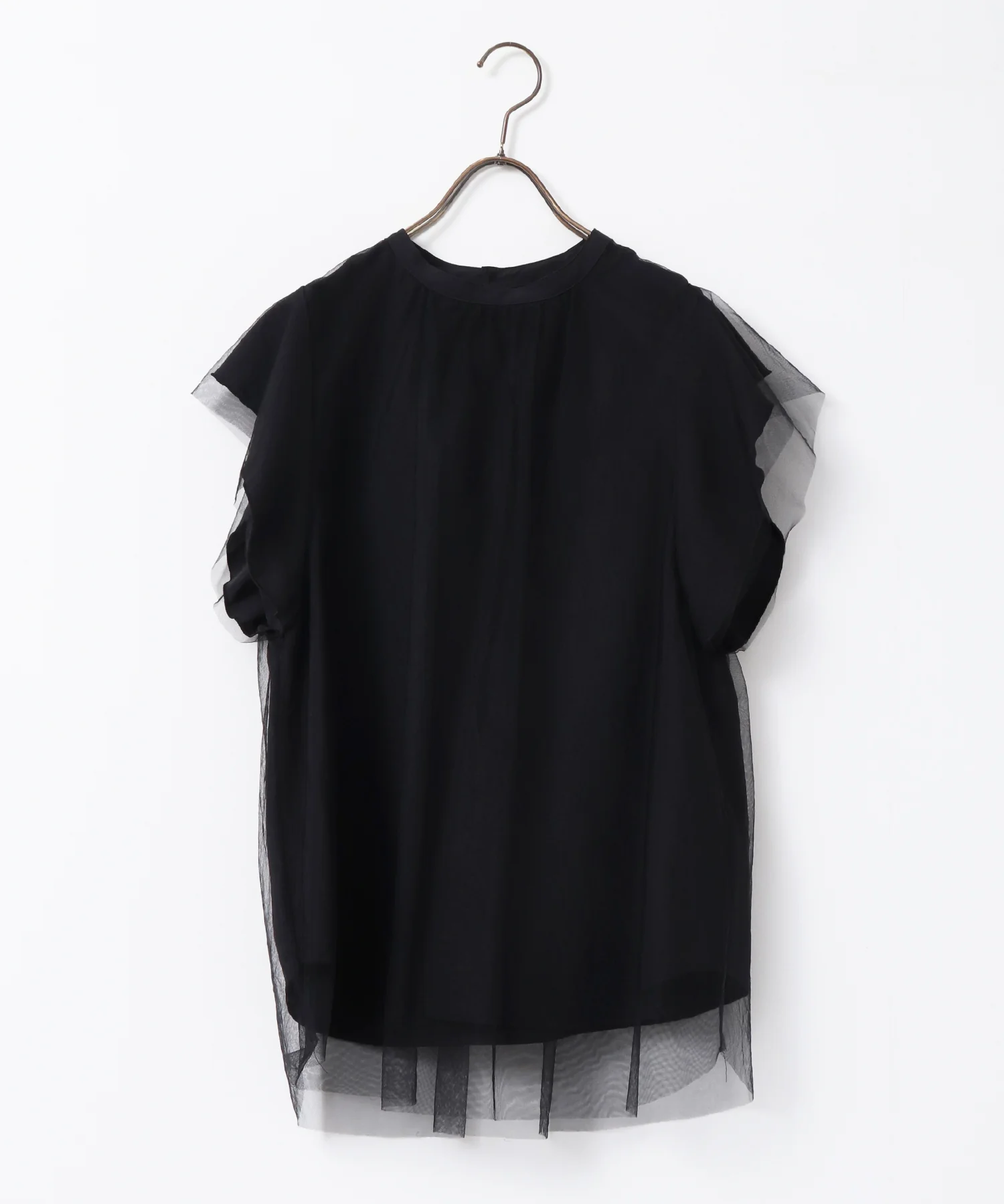 チュール レイヤードブラウス