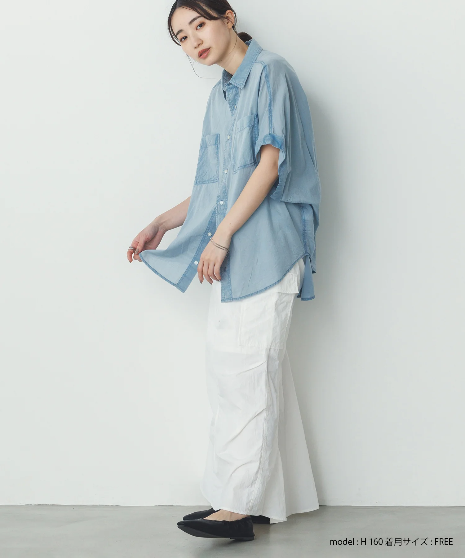 コットンボイル 半袖シャツ