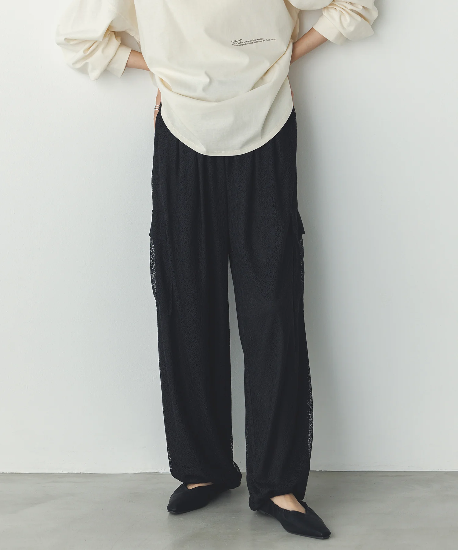 メッシュレース カーゴパンツ