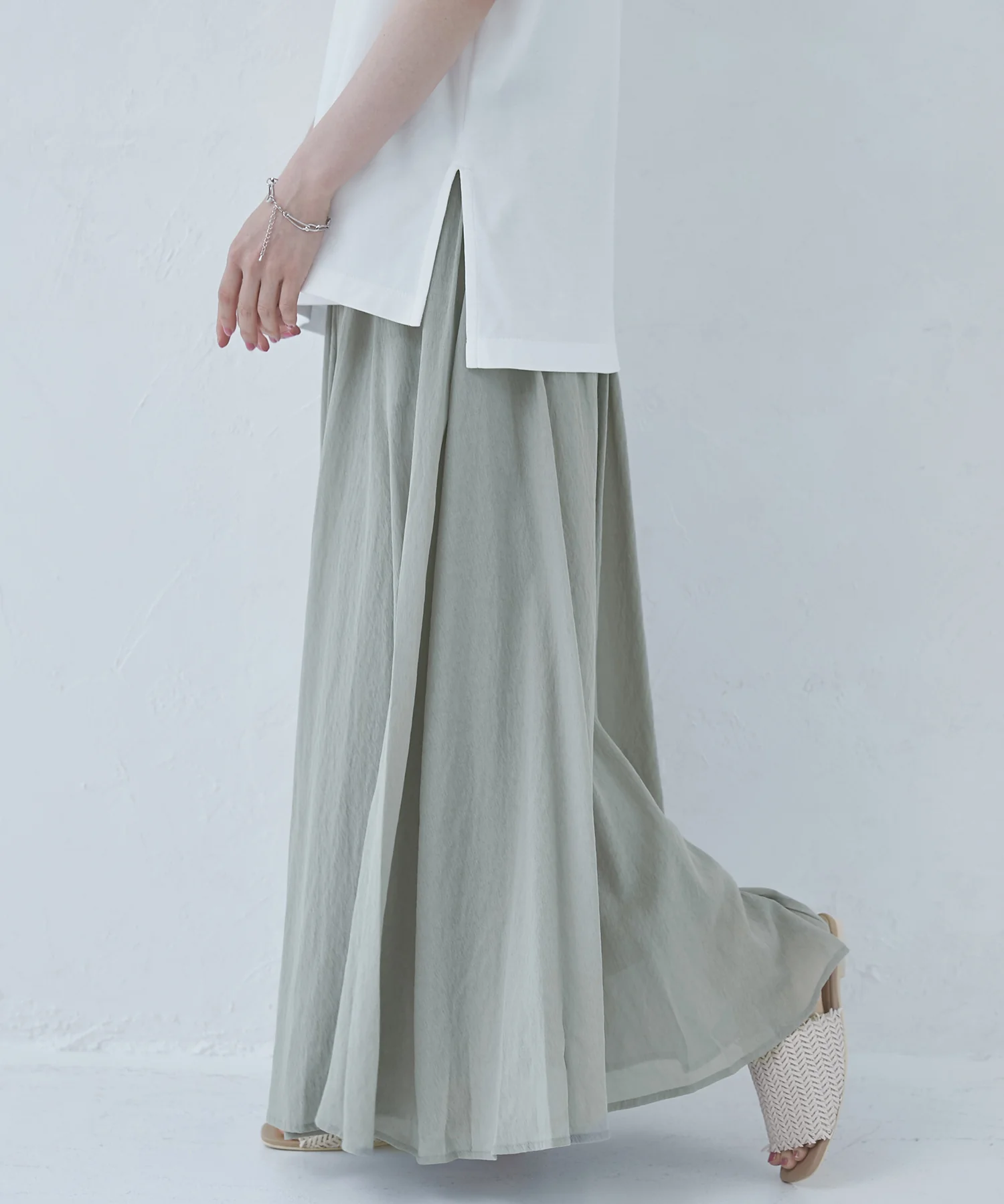 【新色追加】ハイツイストシアー マキシフレアスカート