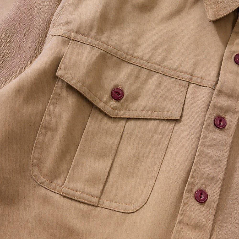 アメリカンレトロ風　無地ツイルワークシャツ