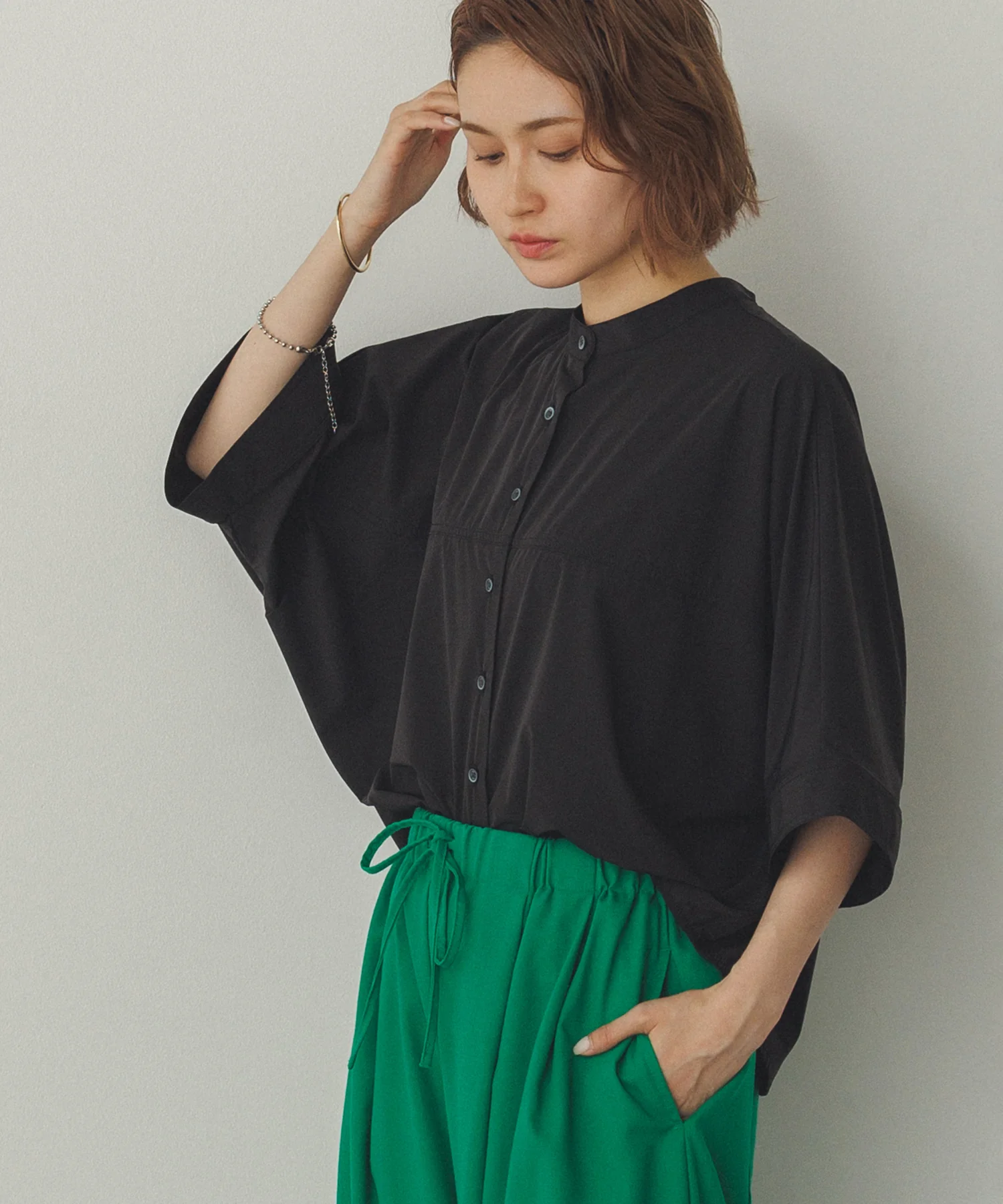 【接触冷感】ドルマンシャツ