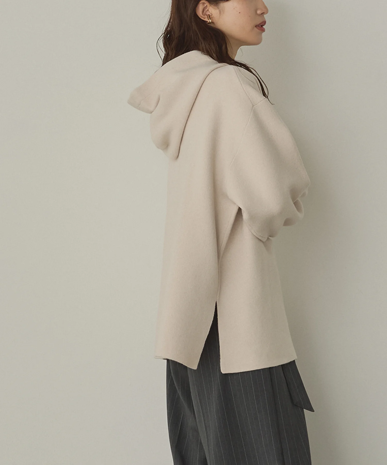 ニット フードパーカー