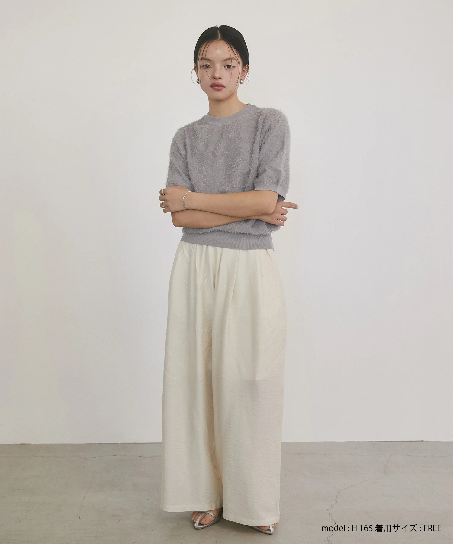 シアージャガード ハーフスリーブニット