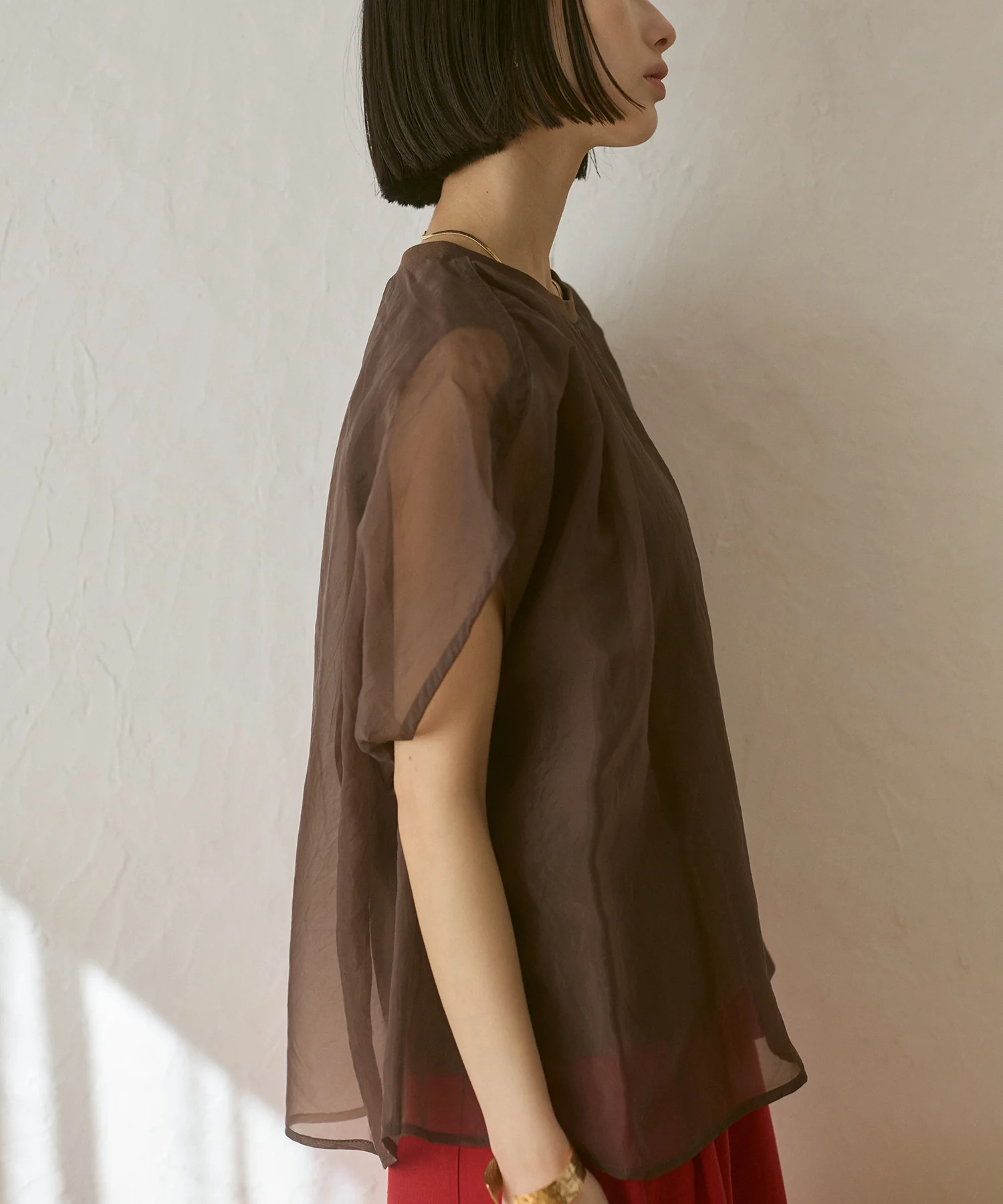 ニュアンス シアーレイヤードトップス