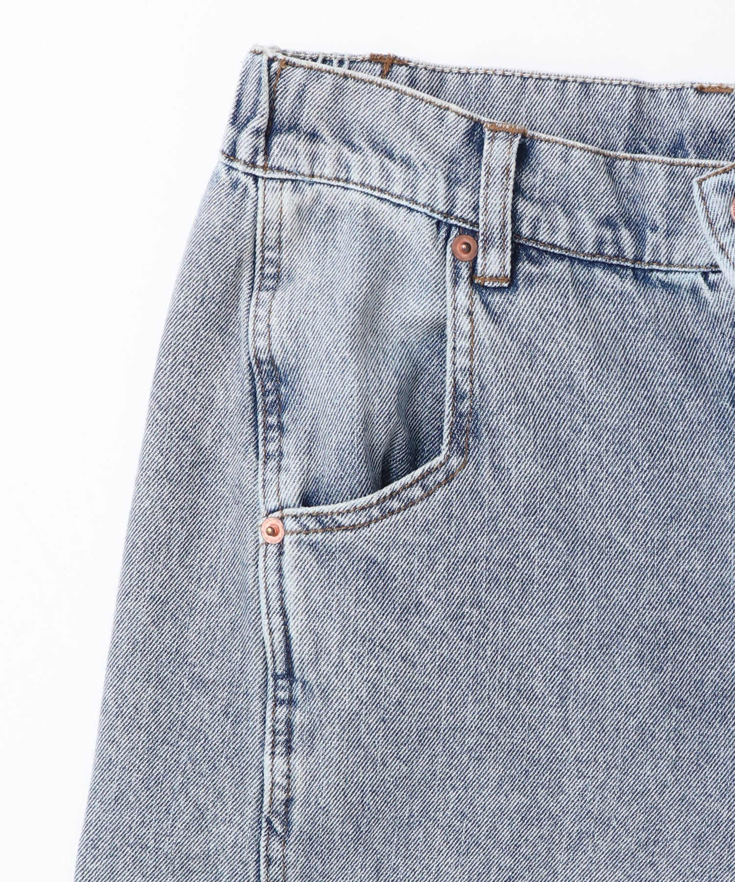 スラブデニム/ラメ ワイドパンツ　