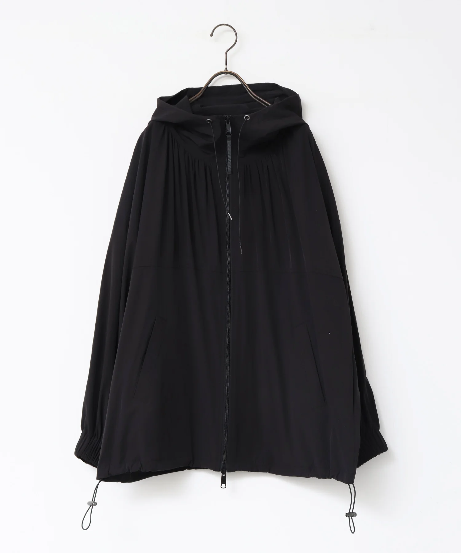 【接触冷感】フード付 ギャザーブルゾン