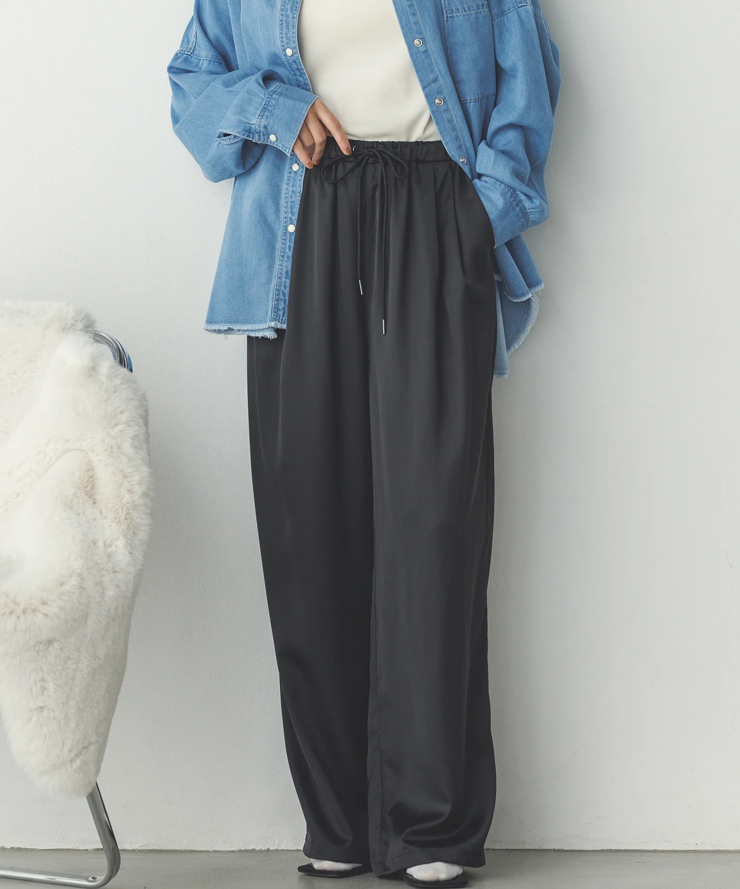 【WEB限定/別注】サテンパラシュートパンツ