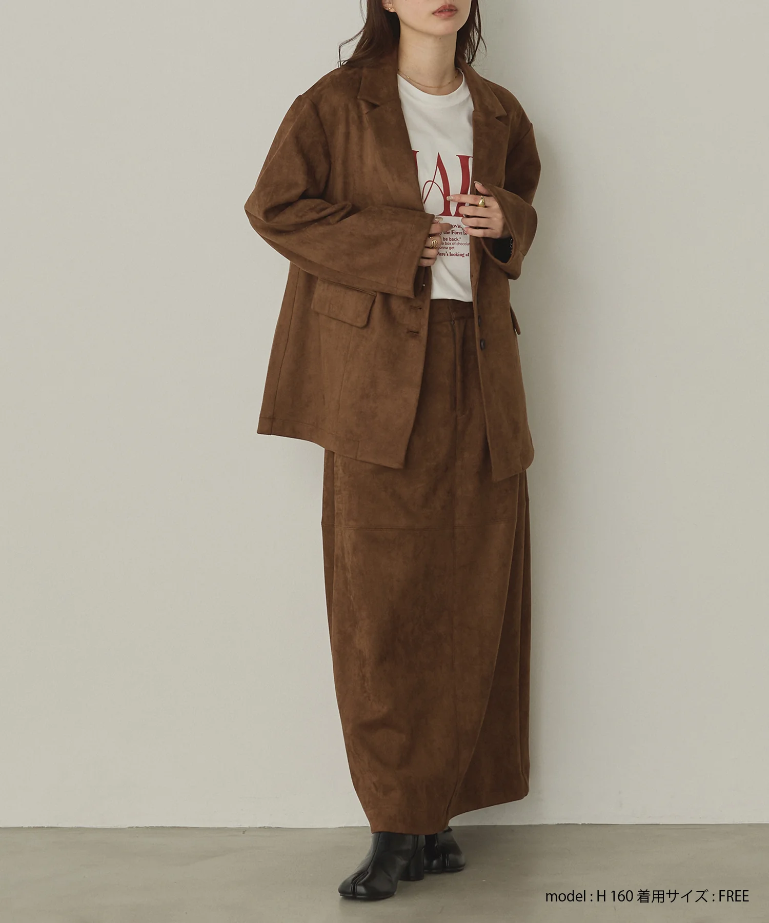 フェイクスウェード テーラードジャケット