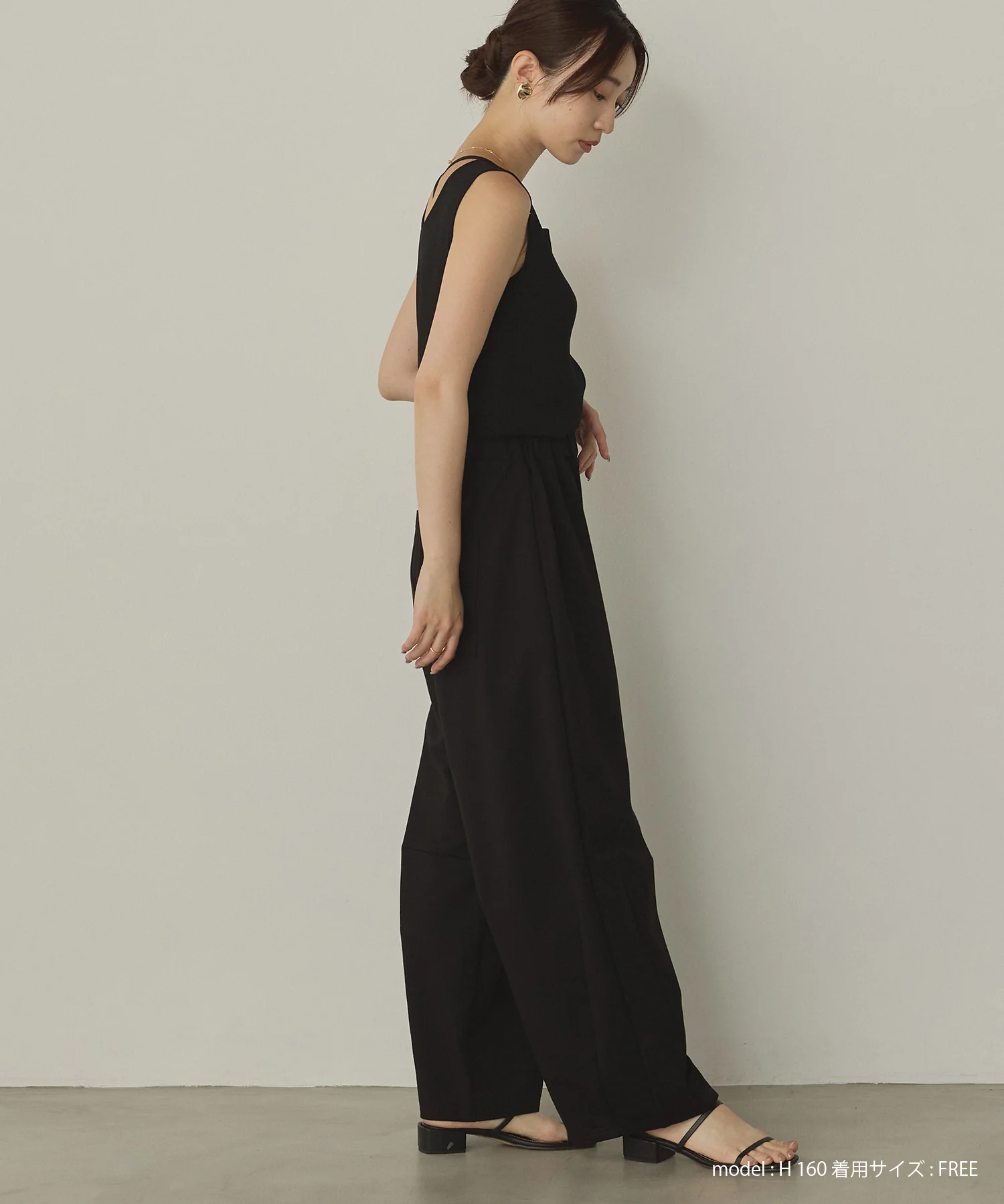 前後2WAY スクエアラメニット タンクトップ