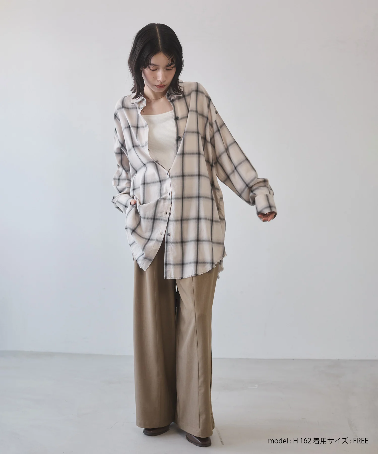 オンブレチェック オーバーシャツ