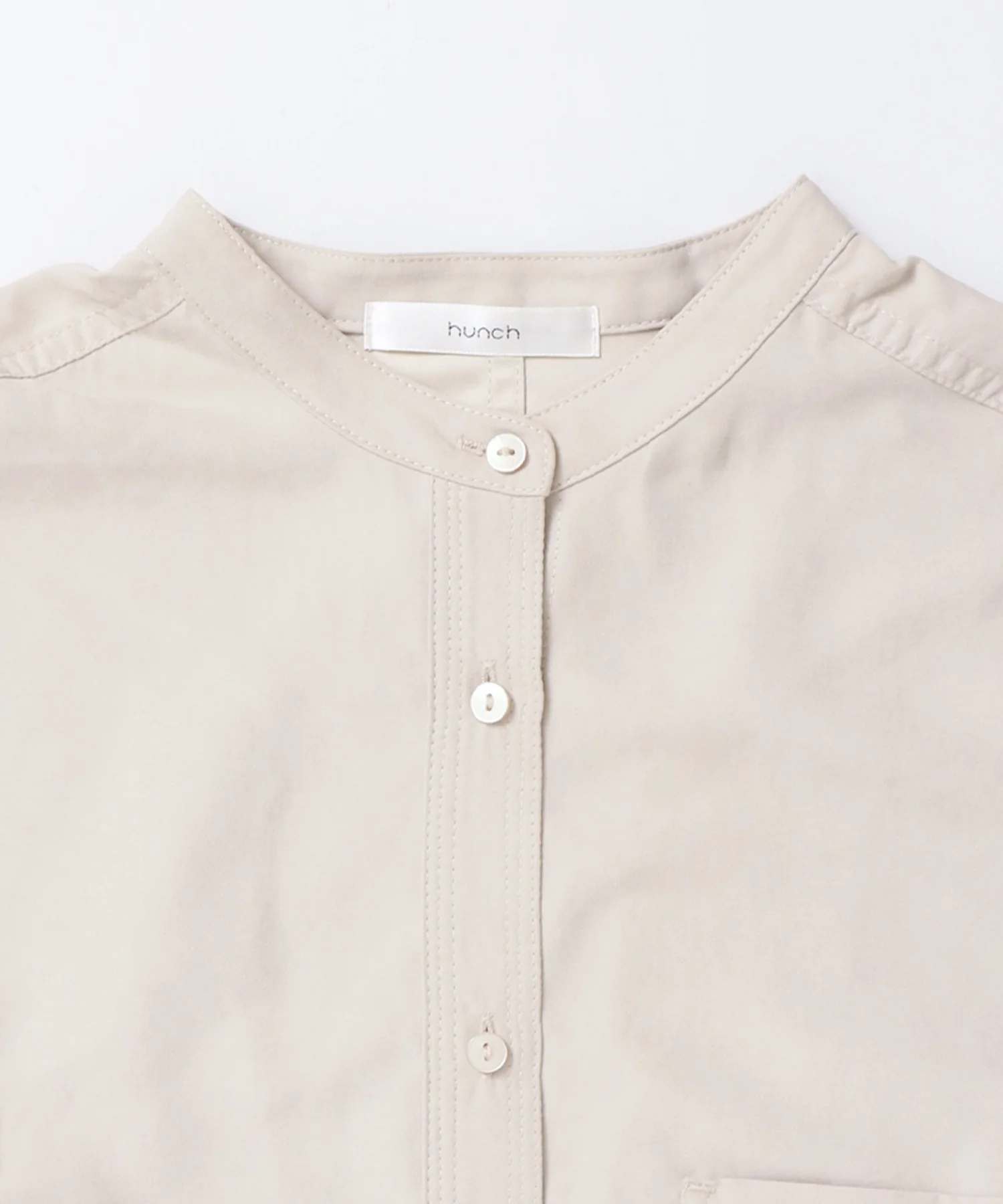 【WEB限定/別注】スウェードライク バンドカラーオーバーサイズシャツ