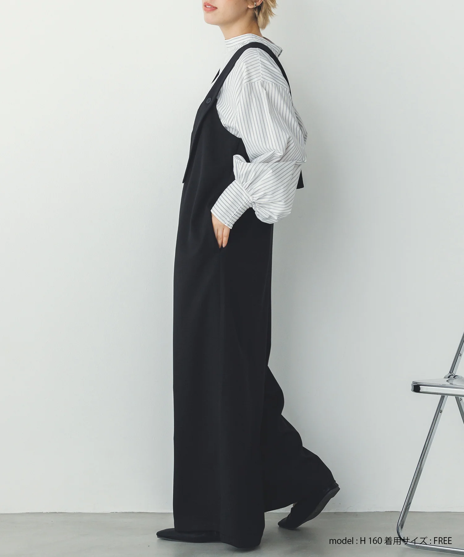 【WEB限定/別注】バンドカラー ボリュームスリーブ2WAYブラウス