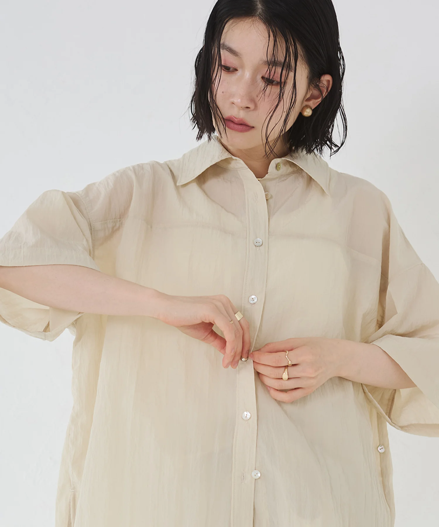 ワッシャー加工 2WAYシャツ