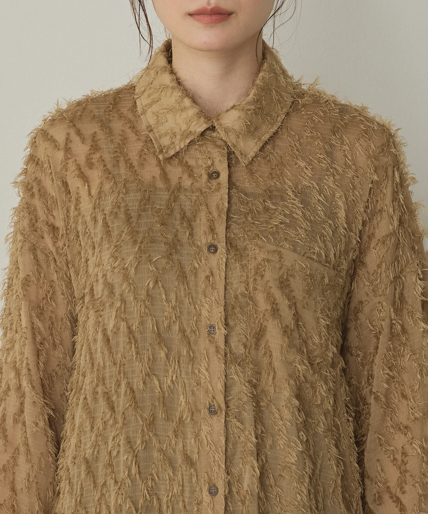 フェザーライク オーバーシアーシャツ