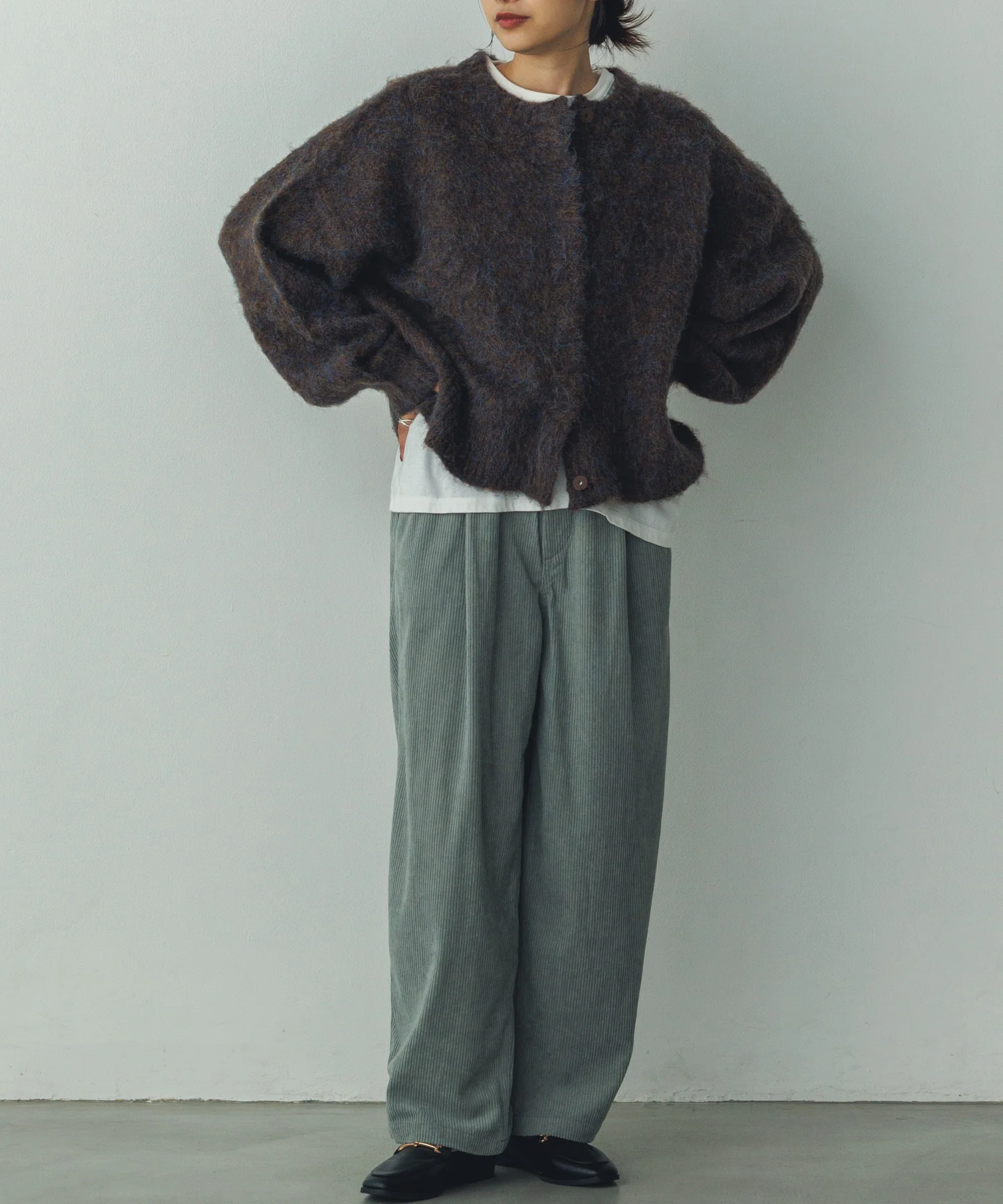 コーデュロイ コクーンパンツ