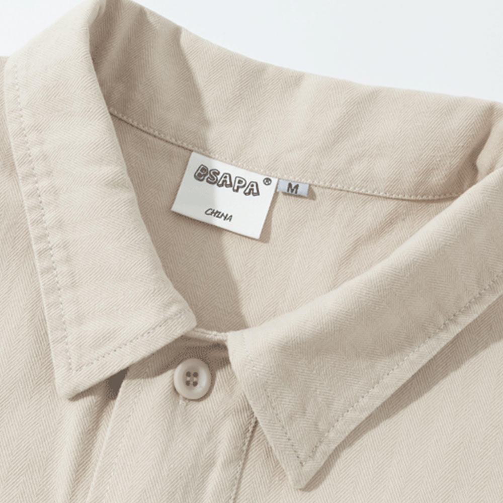 トグルボタン立体ポケット　 コットンワークシャツ