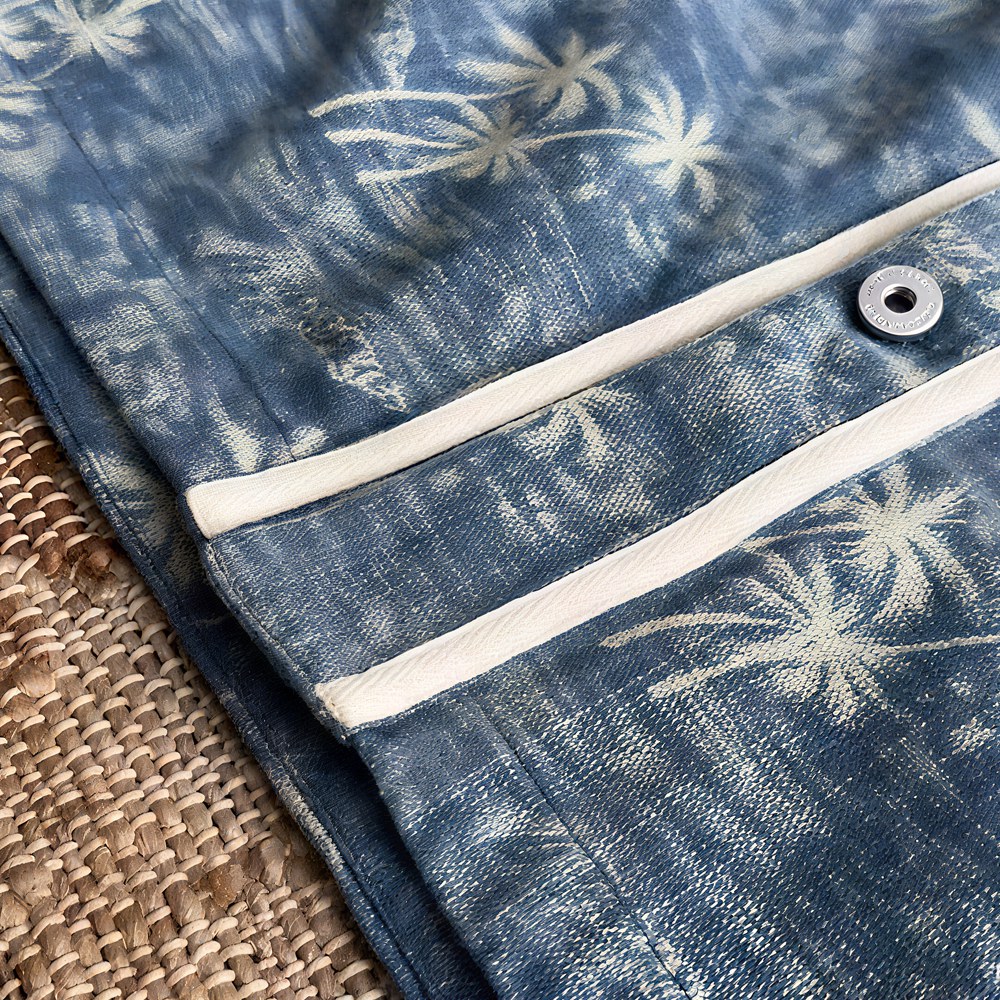 ヤシの木柄デニムベースボールシャツ