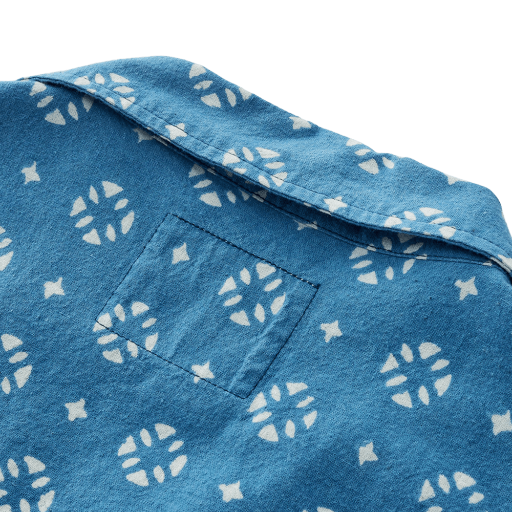 藍染めアメカジ オープンカラー半袖シャツ