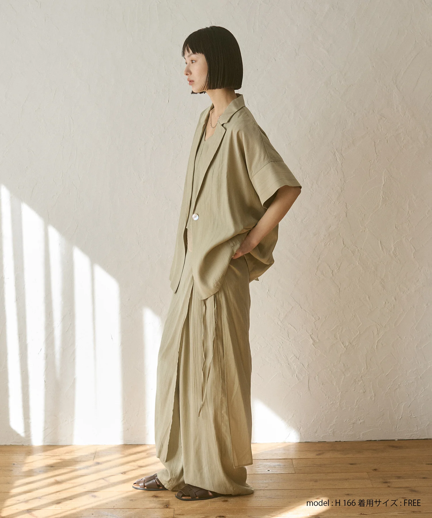 ワッシャーサテン シャツジャケット