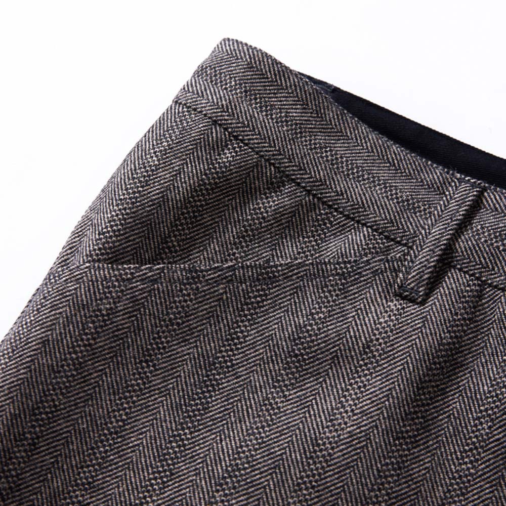 ヴィンテージカジュアル　 ヘリンボーン柄ウールスラックス