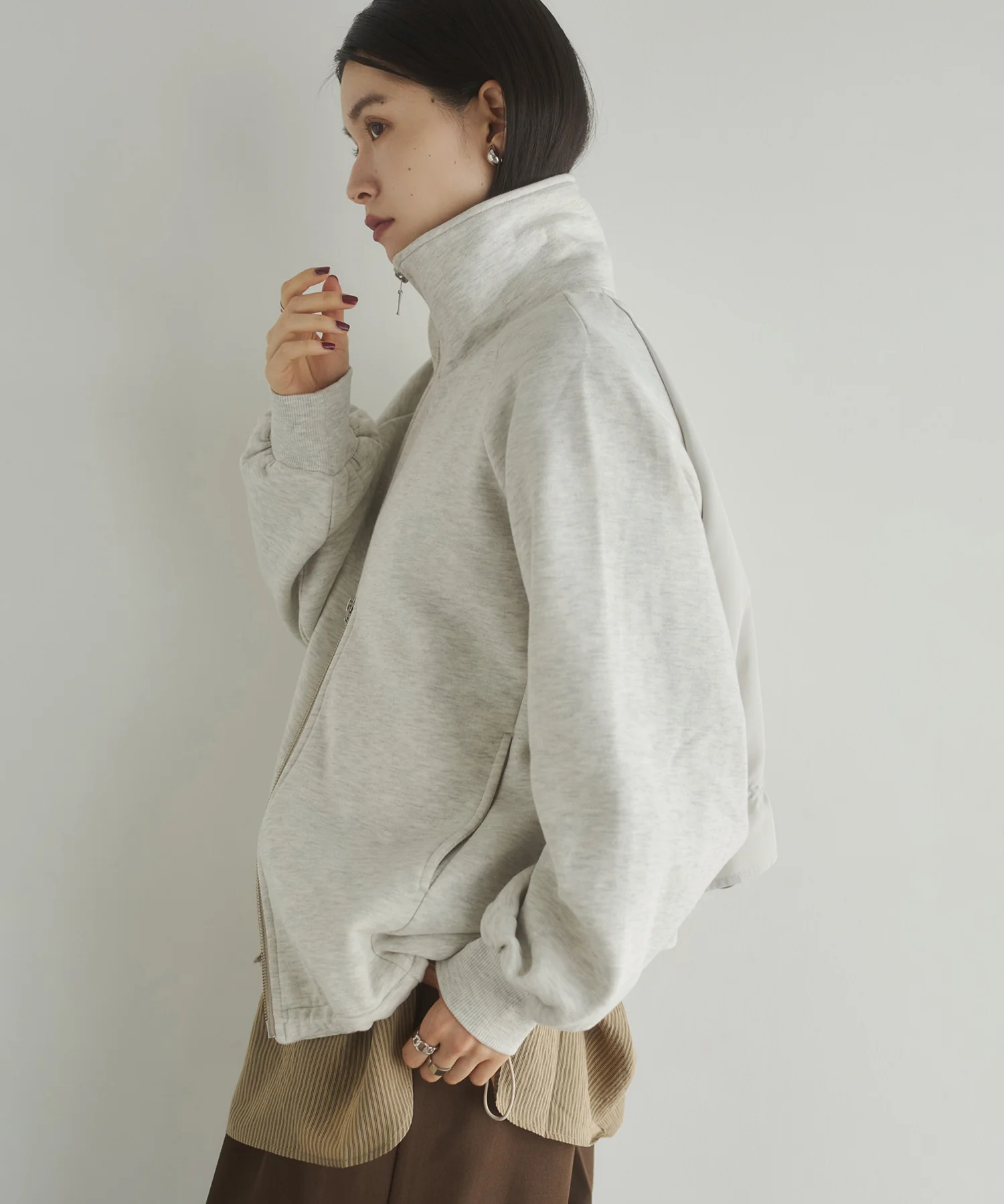 裏起毛 Wジップブルゾン