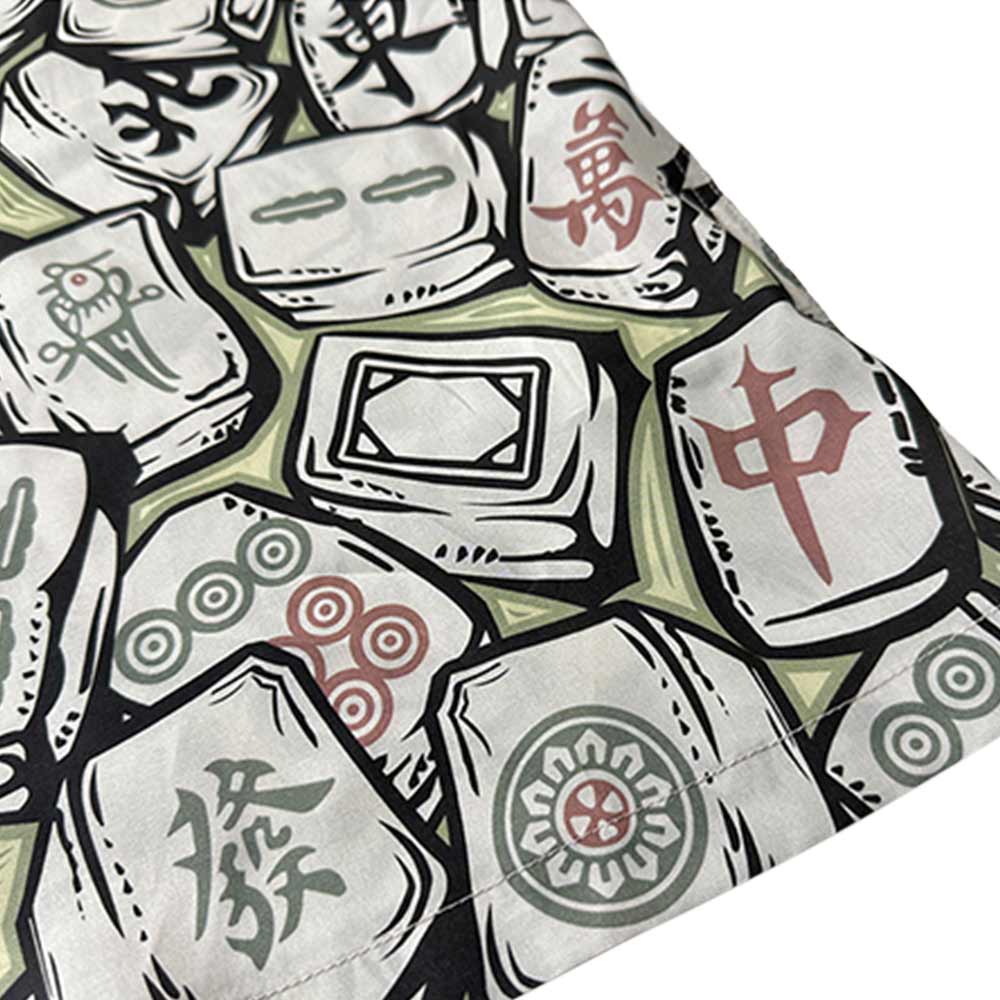 「ラッキースター」麻雀柄プリント半袖シャツ