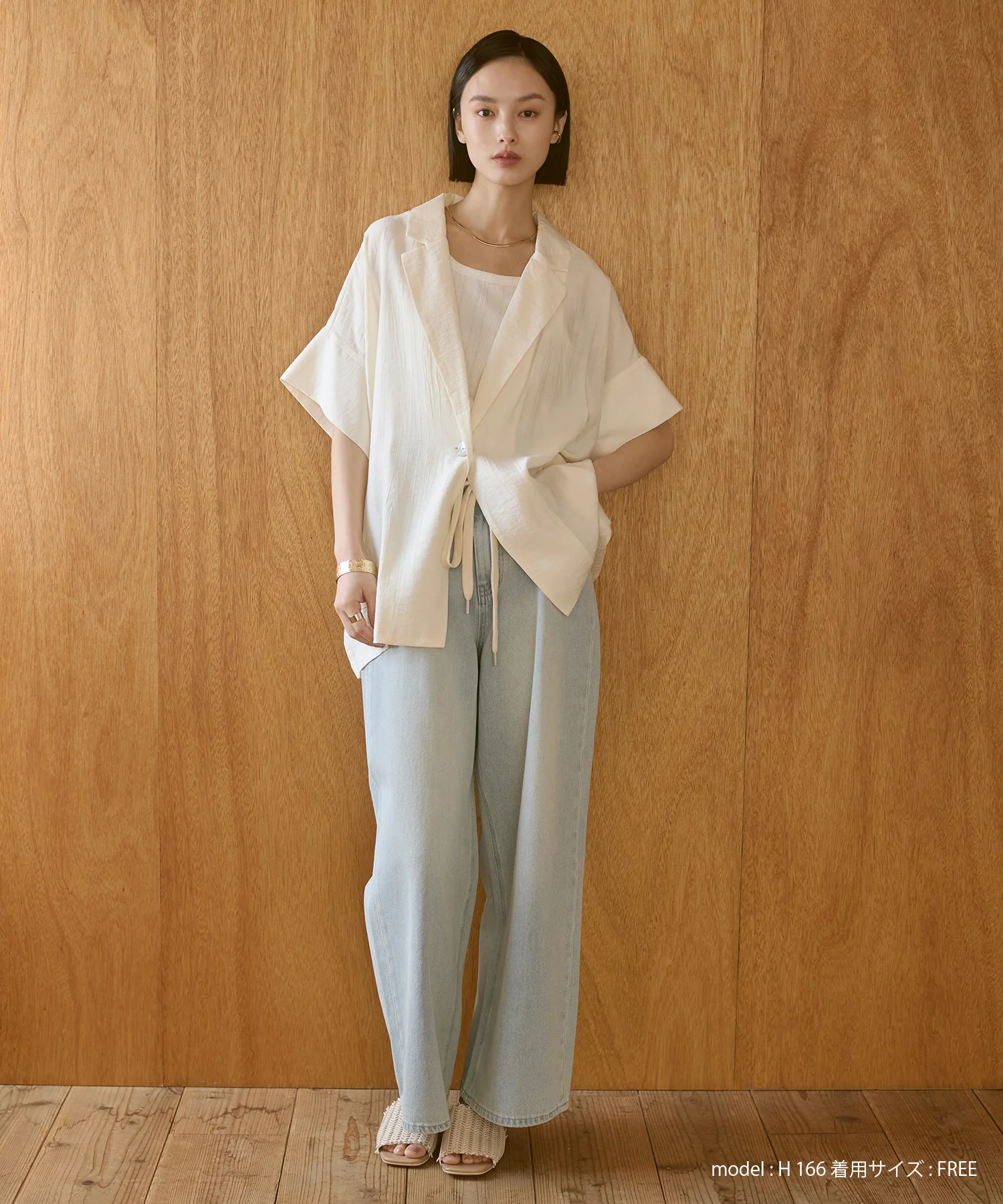 ワッシャーサテン シャツジャケット