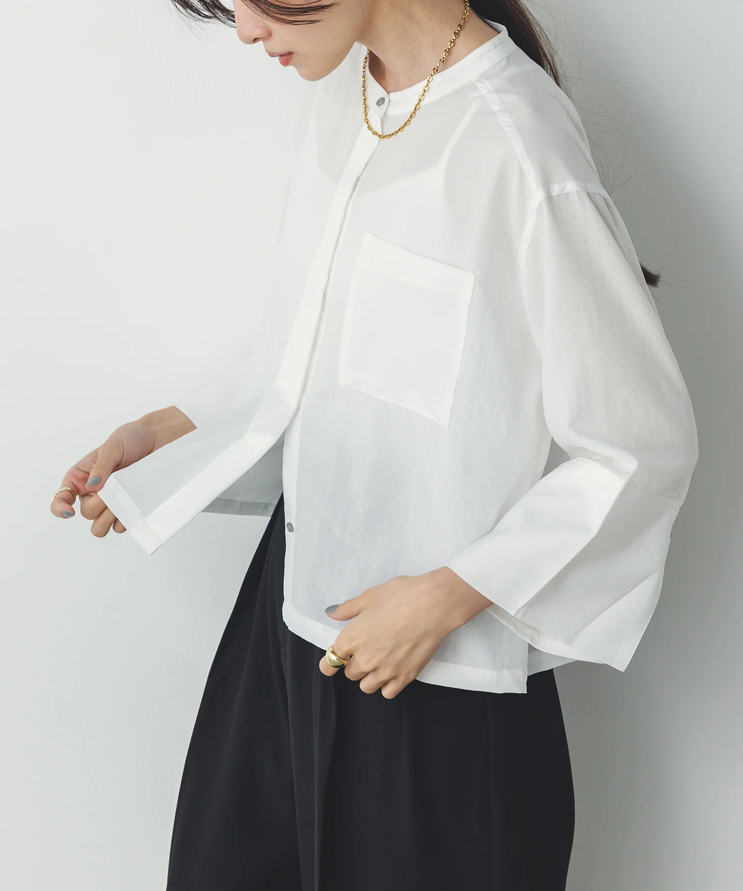 スパンローン カフスポイントシャツ