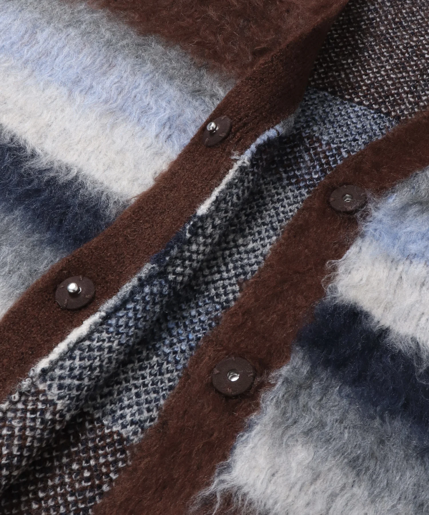 起毛シャギー ボーダーニットカーディガン