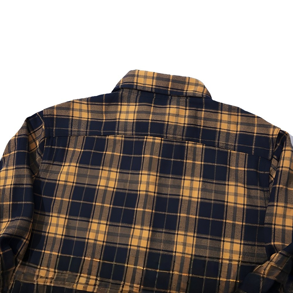 定番デザイン　ヘビーウェイトタータンチェック長袖シャツ