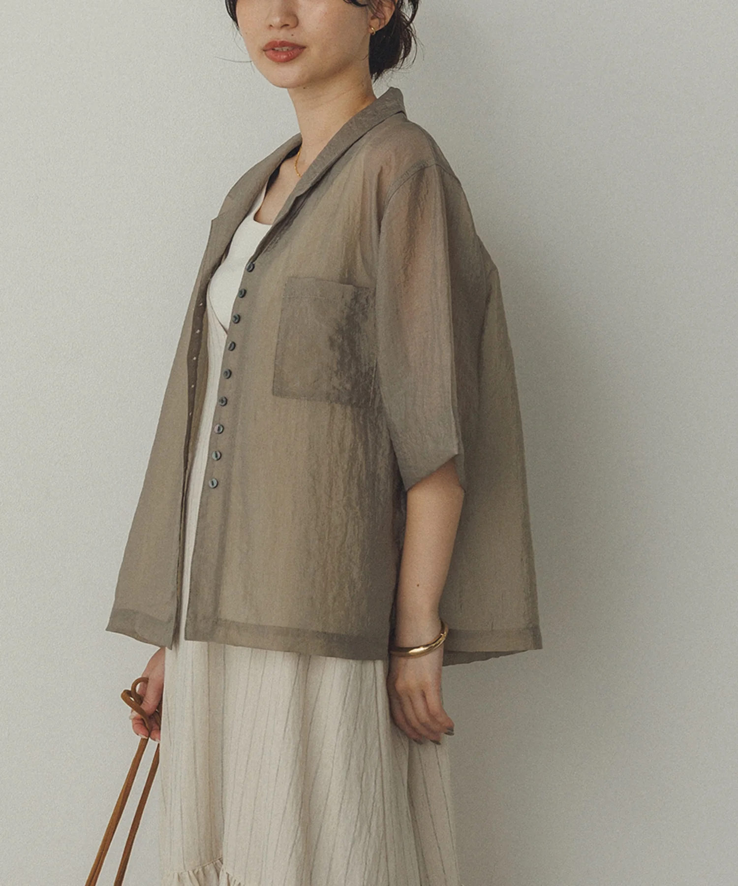 半袖 ツヤシアーシャツ