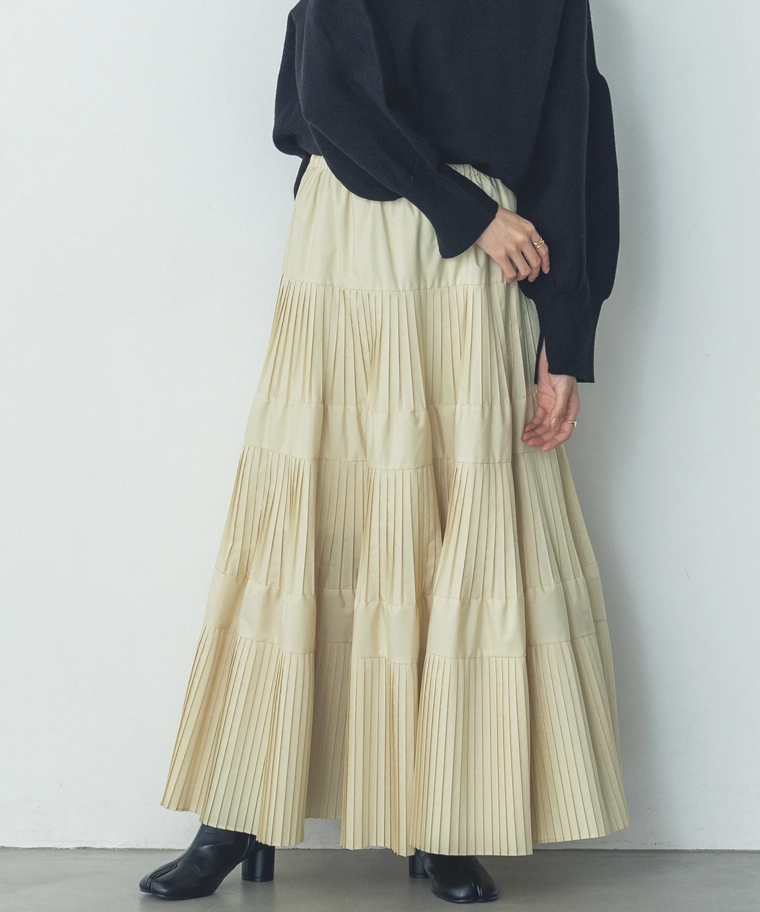 【新色追加】プリーツティアードスカート