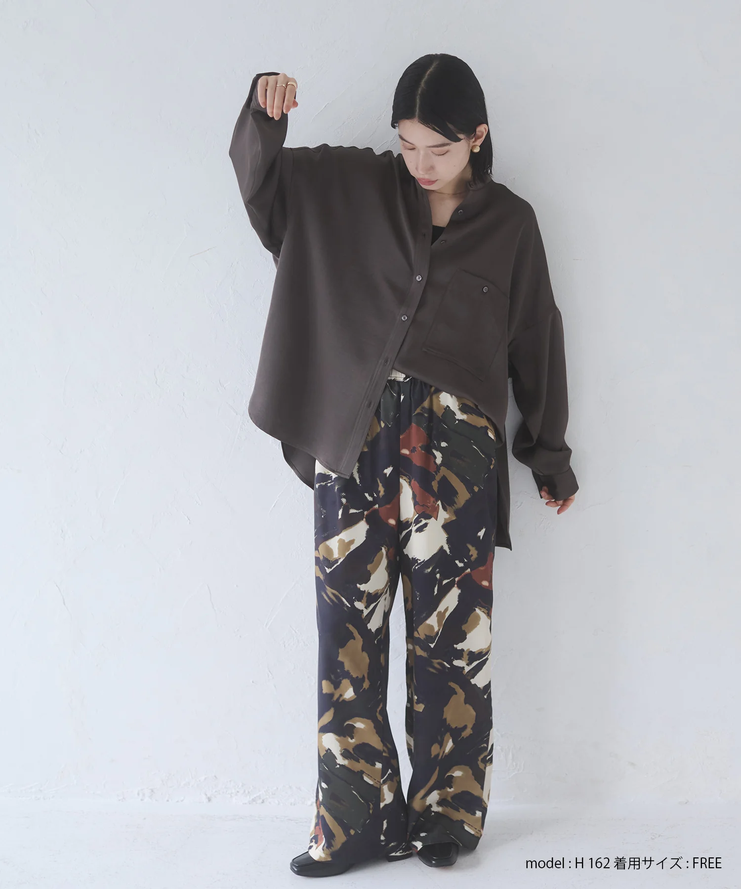 マットサテン オーバーシャツ